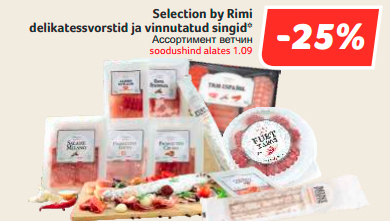 Selection by Rimi delikatessvorstid ja vinnutatud singid*  -25%