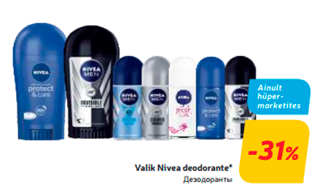 Valik Nivea deodorante*  -31%