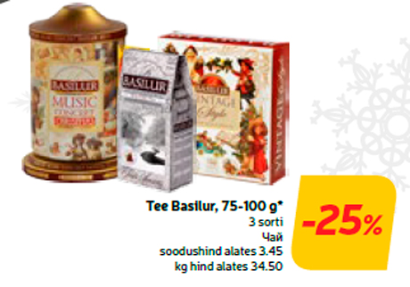 Tee Basilur, 75-100 g*  -25%