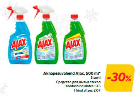 Aknapesuvahend Ajax, 500 ml* -30%