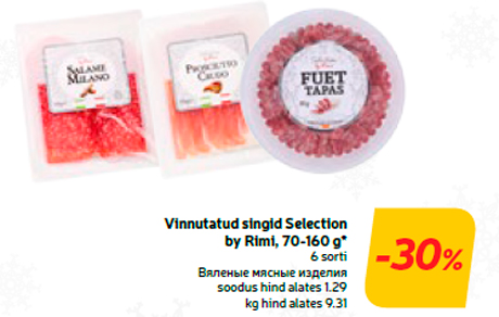 Vinnutatud singid Selection by Rimi, 70-160 g*  -30%