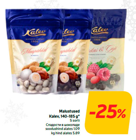 Maiustused Kalev, 140-185 g*  -25%