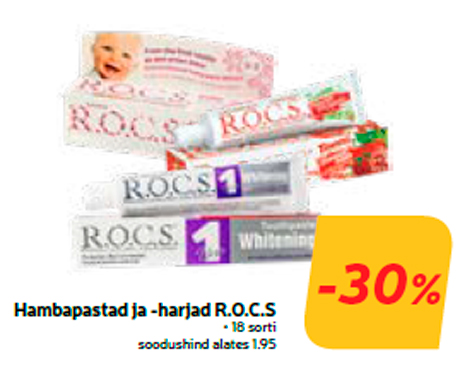 Hambapastad ja -harjad R.O.C.S  -30%
