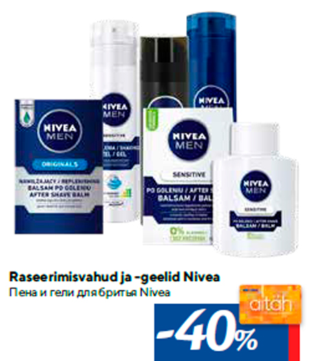 Raseerimisvahud ja -geelid Nivea -40%