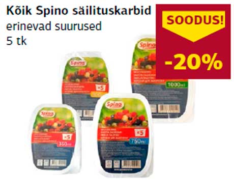 Kõik Spino säilituskarbid erinevad suurused 5 tk -20%