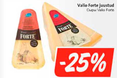 Valio Forte juustud -25%