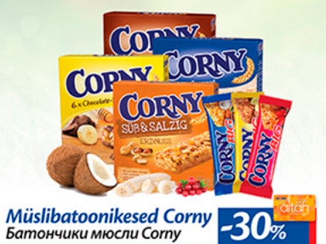 Müslibatoonikesed Corny -30%