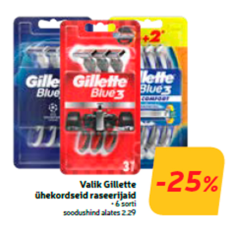 Valik Gillette ühekordseid raseerijaid  -25%
