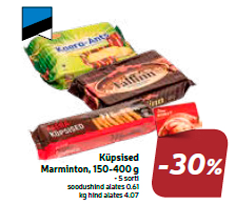 Küpsised Marminton, 150-400 g  -30%
