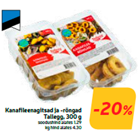 Kanafileenagitsad ja -rõngad Tallegg, 300 g  -20%