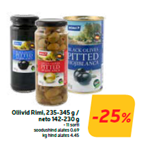 Oliivid Rimi, 235-345 g / neto 142-230 g  -25%
