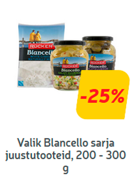 Valik Blancello sarja juustutooteid, 200 - 300 g  -25%