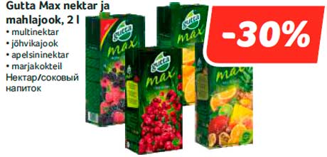 Gutta Max nektar ja mahlajook, 2 l  -30%