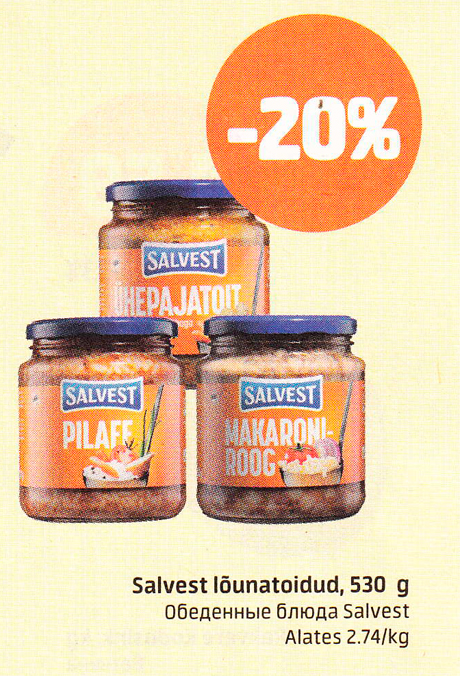 Salvest lõunatoidud, 530 g  -20%