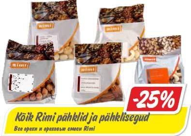 Kõik Rimi pähklid ja pähklisegud  -25%