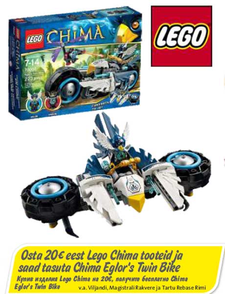 Osta 20€ eest Lego Chima tooteid ja saad tasuta Chima Eglor