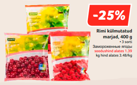 Rimi külmutatud marjad, 400 g  -25%
