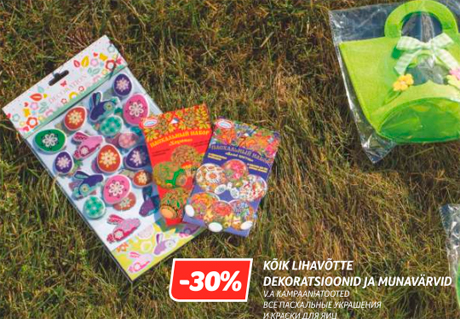 KÕIK LIHAVÕTTE DEKORATSIOONID JA MUNAVÄRVID  -30%