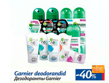 Garnier deodorandid  -40%