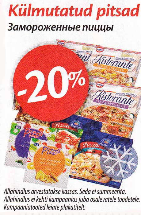 Külmutatud pitsad  -20%