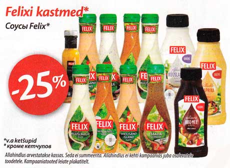 Felixi kastmed* -25%