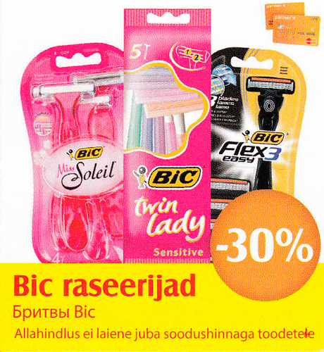 Bic raseerijad   -30%