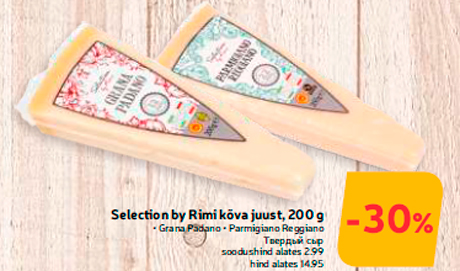 Selection by Rimi kõva juust, 200 g  -30%