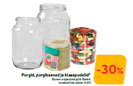 Purgid, purgikaaned ja klaaspudelid*  -30%