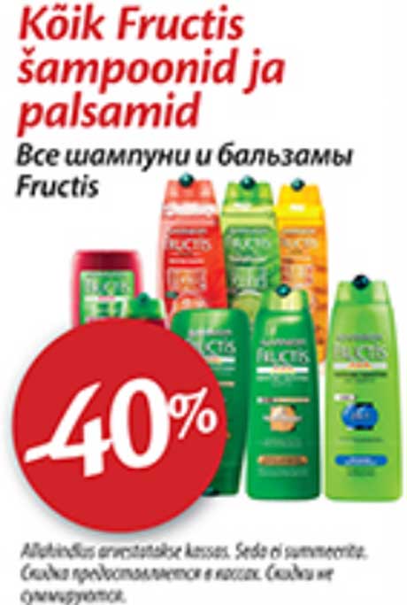 Rõik Fruсtis šampoonid ja palsamid -40%