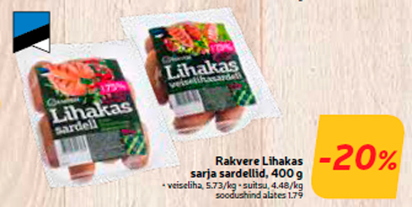 Rakvere Lihakas sarja sardellid, 400 g  -20%