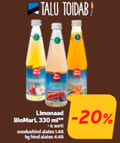 Limonaad BioMari, 330 ml**    -20%
