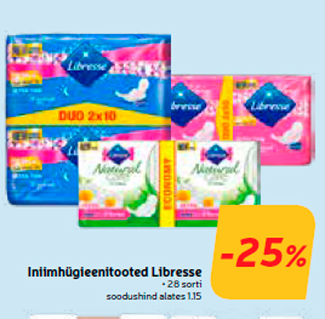 Iniimhügieenitooted Libresse  -25%
