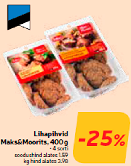 Lihapihvid Maks&Moorits, 400 g  -25%
