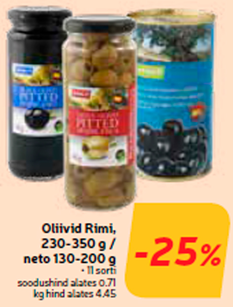 Oliivid Rimi, 230-350 g / neto 130-200 g  -25%
