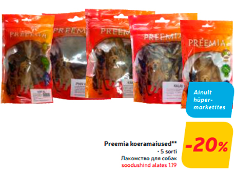 Preemia koeramaiused**  -20%