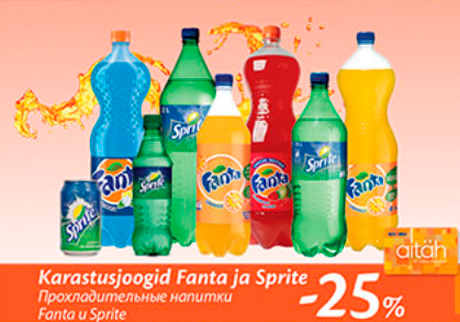 Karastusjoogid Fanta ja Sprite  -25%