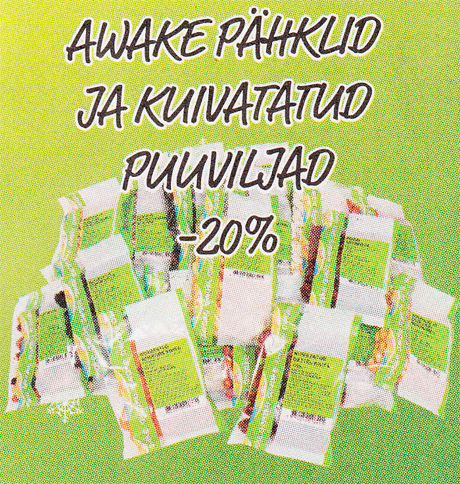 AWAKE PÄHKLID JA KUIVATATUD PUUVILJAD  -20%