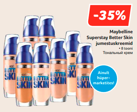 Maybelline Superstay Better Skin jumestuskreemid  -35%