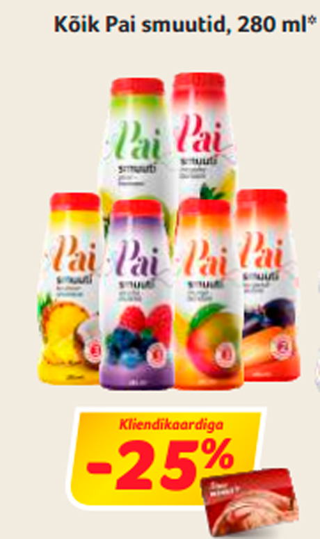 Kõik Pai smuutid, 280 ml* -25%