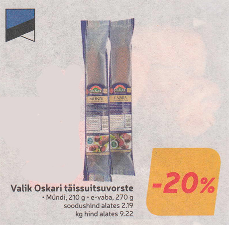 Valik Oskari täissuitsuvorste  -20%
