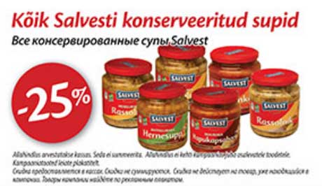 Kõik Salvesti konserveeritud supid  -25%