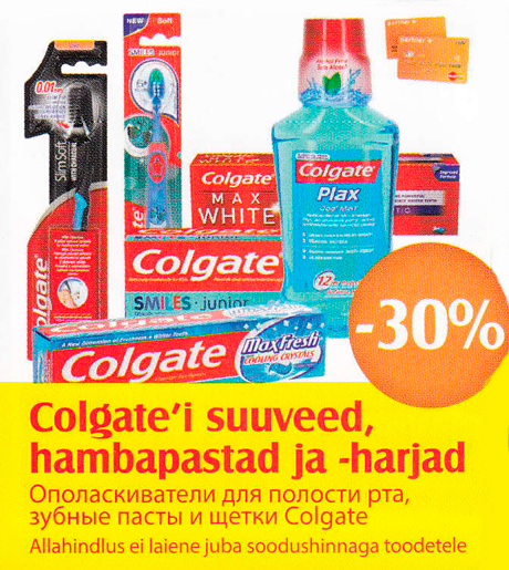 Colgate´i suuveed, hambapastad ja -harjad  -30%