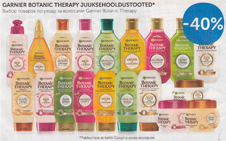 GARNIER BOTANIC THERAPY JUUKSEHOOLDUSTOOTED* -40%