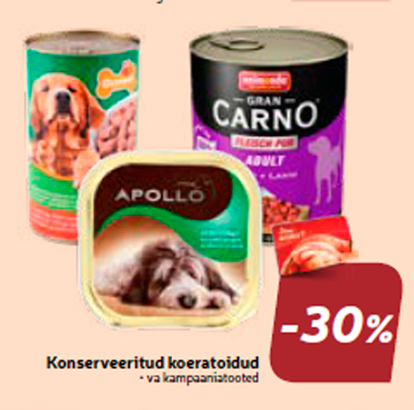 Konserveeritud koeratoidud -30%