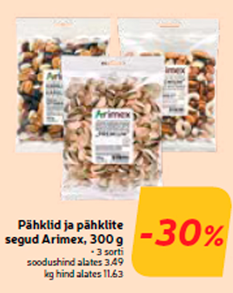 Pähklid ja pähklite segud Arimex, 300 g -30%