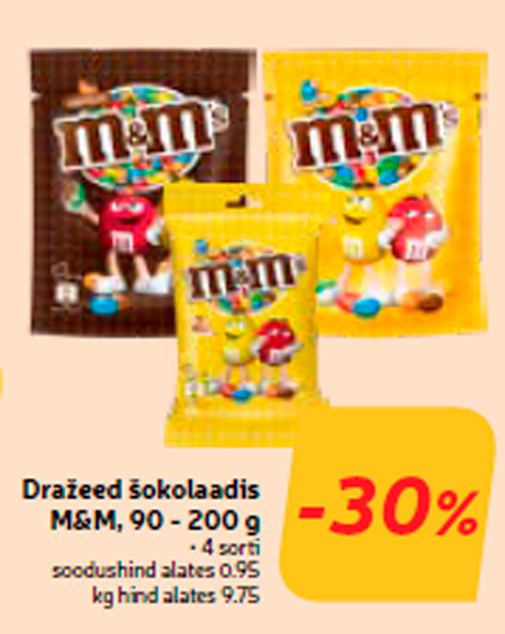 Dražeed šokolaadis M&M, 90 - 200 g  -30%
