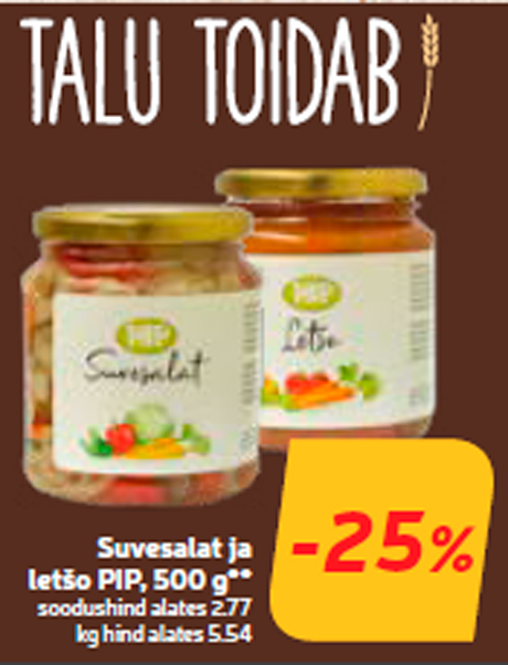 Suvesalat ja letšo PIP, 500 g**  -25%