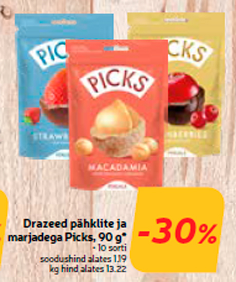 Drazeed pähklite ja marjadega Picks, 90 g* -30%