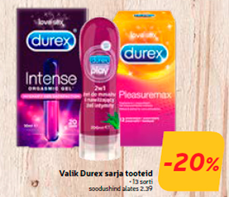 Valik Durex sarja tooteid -20%