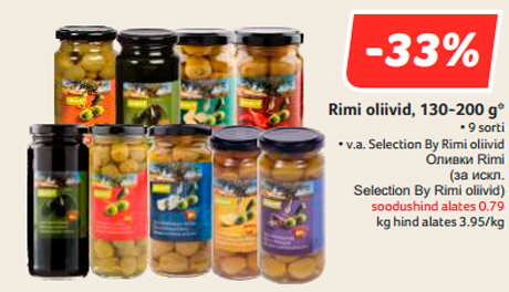 Rimi oliivid, 130-200 g*  -33%